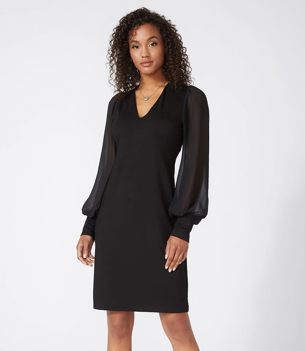 Karen Kane Sheer Sleeve Dress