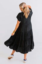 Karlie Snake Tiered Midi Dress