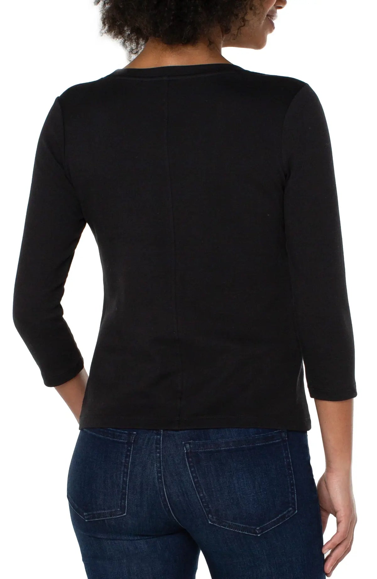 Liverpool 3/4 Sleeve Scoop Neck Knit Tee