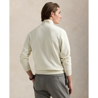 Long-Sleeve Double Knit Jersey 1/2 Zip Pullover W/ Suede Placket - Solid