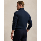 Long-Sleeve Double Knit Jersey 1/2 Zip Pullover W/ Suede Placket - Solid