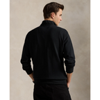 Long-Sleeve Double Knit Jersey 1/2 Zip Pullover W/ Suede Placket - Solid