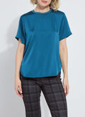 Lysse Aline Crew Neck Mixed Media Top