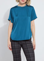 Lysse Aline Crew Neck Mixed Media Top