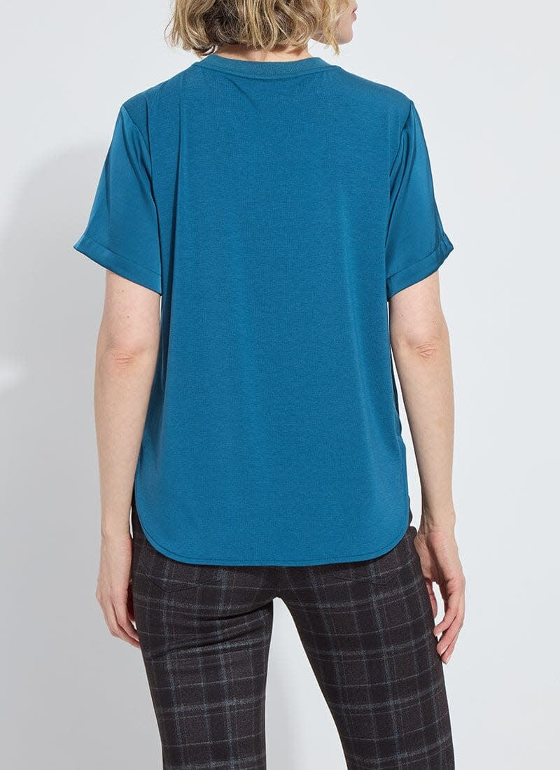 Lysse Aline Crew Neck Mixed Media Top