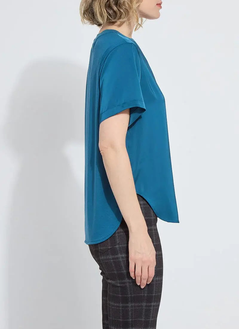 Lysse Aline Crew Neck Mixed Media Top
