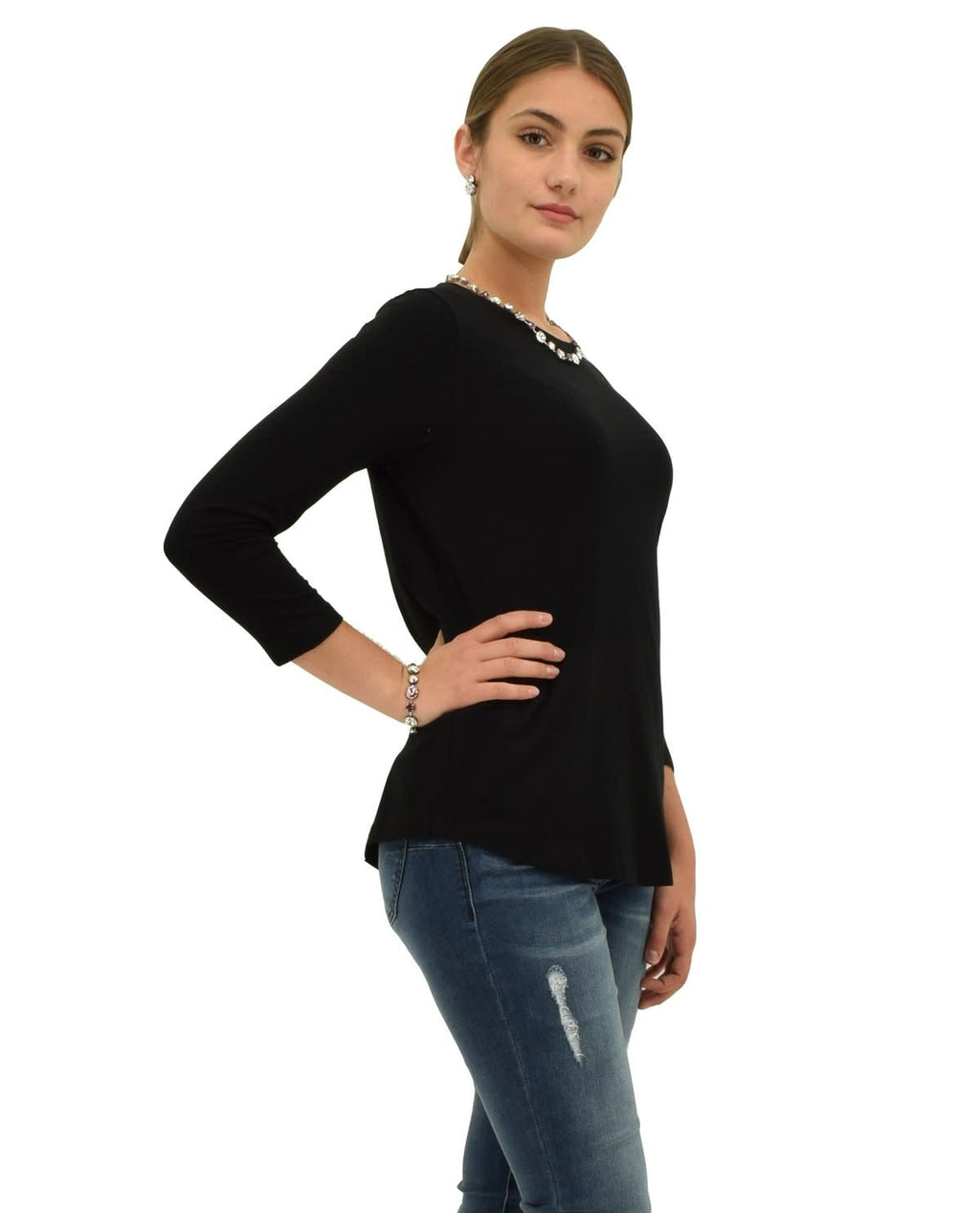 Multiples Scoop Neck Top