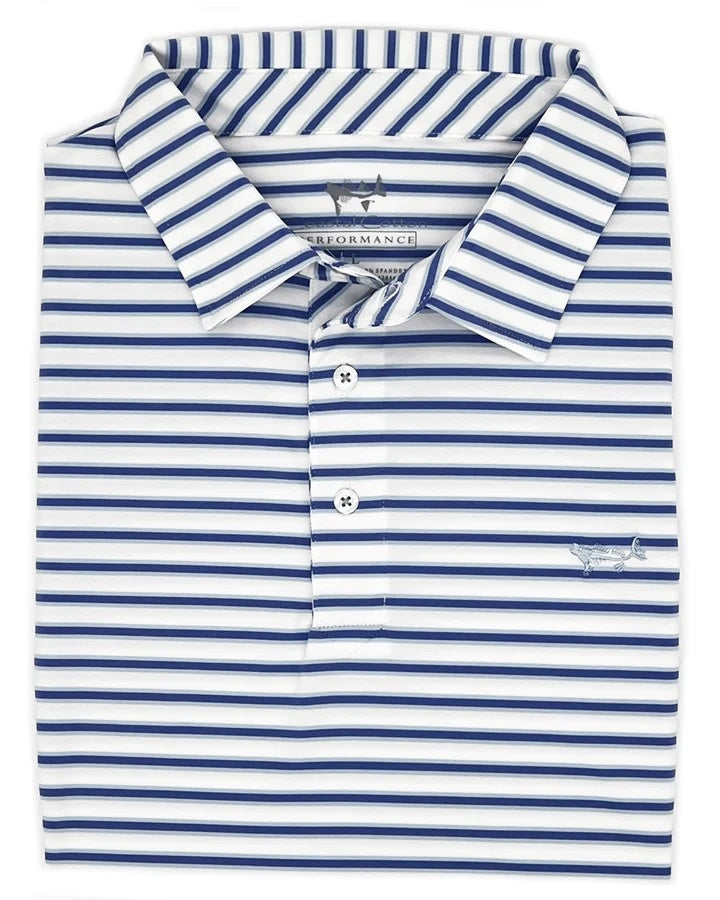 Coastal Cotton Stripe Performance Polo