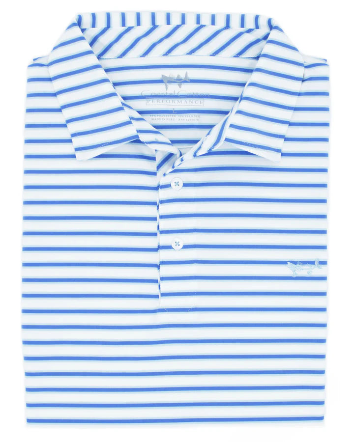Coastal Cotton Stripe Performance Polo