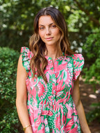 Mary Square Riley Flutter Sleeve Dress