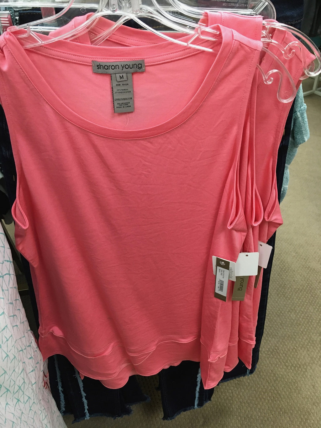 Sharon Young Mock Hem Tank in Rose