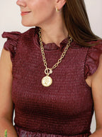Susan Shaw Handcast Queen Elizabeth Coin Necklace