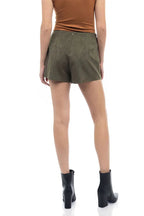 Naked Zebra Asymmetric Front Panel Faux Suede Skort