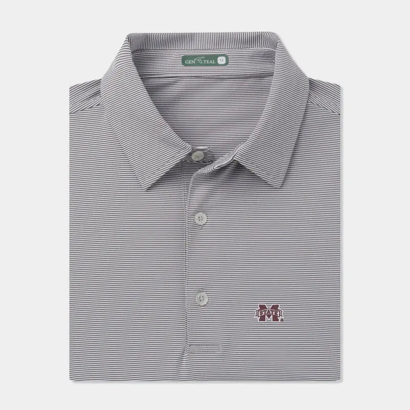 GenTeal Apparel Mississippi State Club Pinstripe Performance Polo