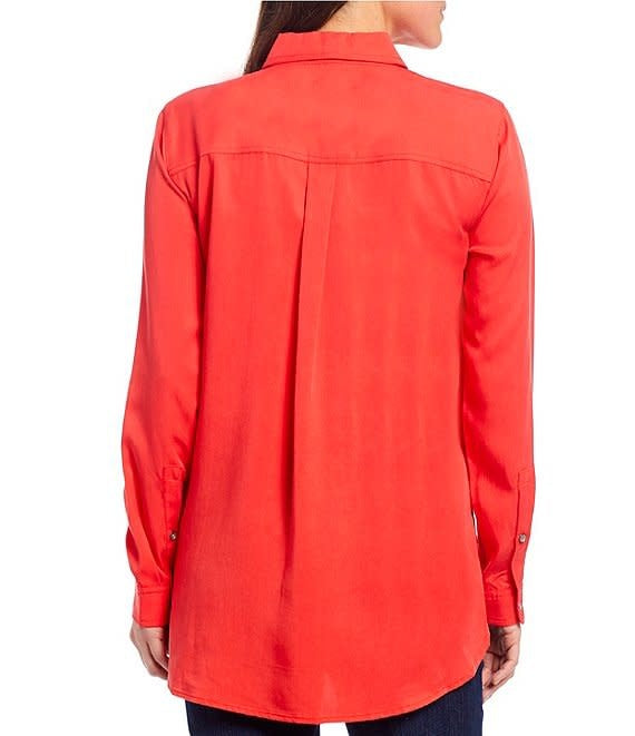 Multiples Hi-Low Side Button Shirt