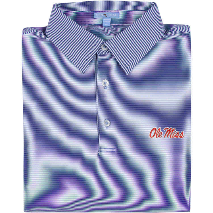 GenTeal Ole Miss Pinstripe Performance Polo