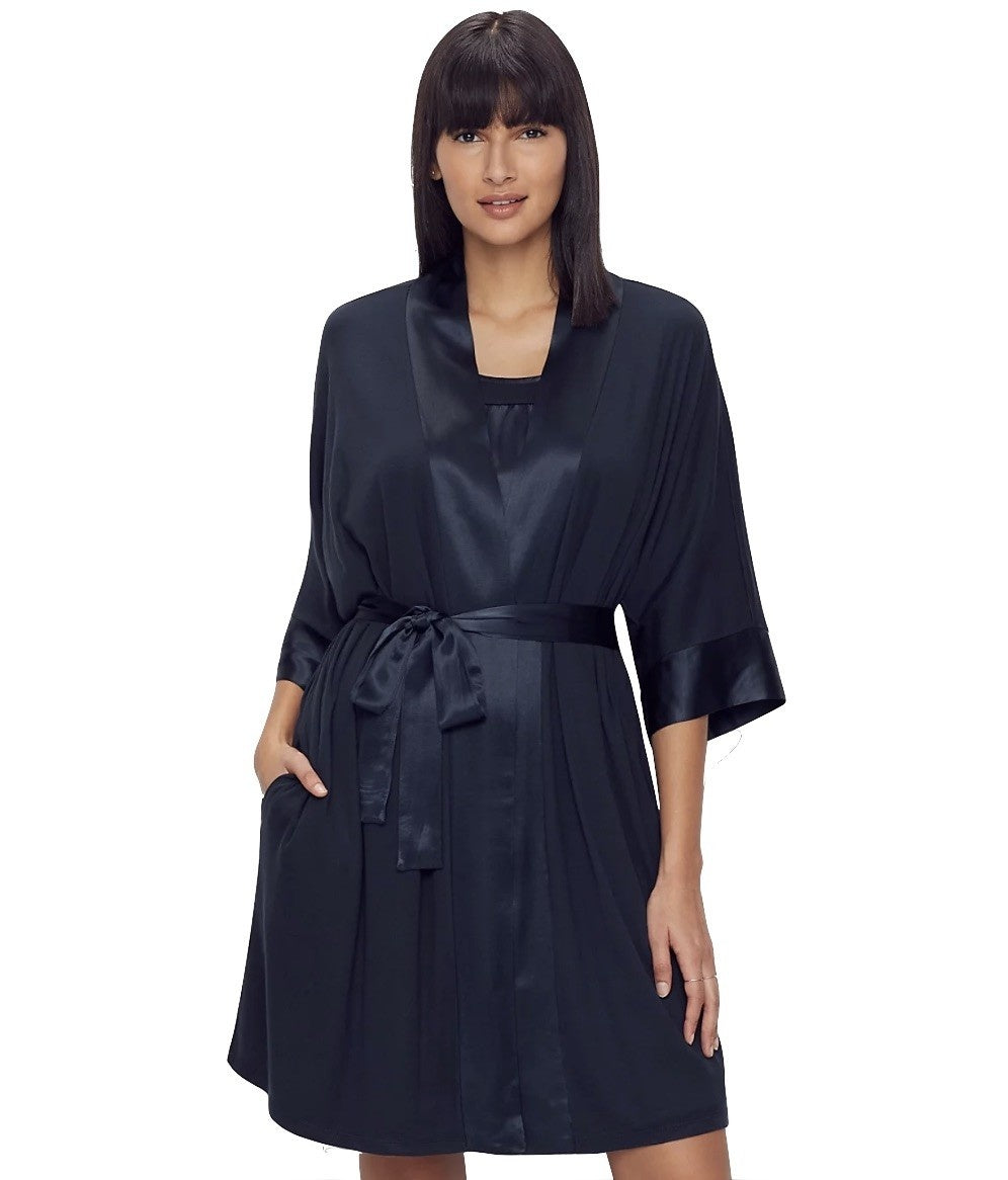 PJ Harlow Shala Satin Trim Robe With Pockets
