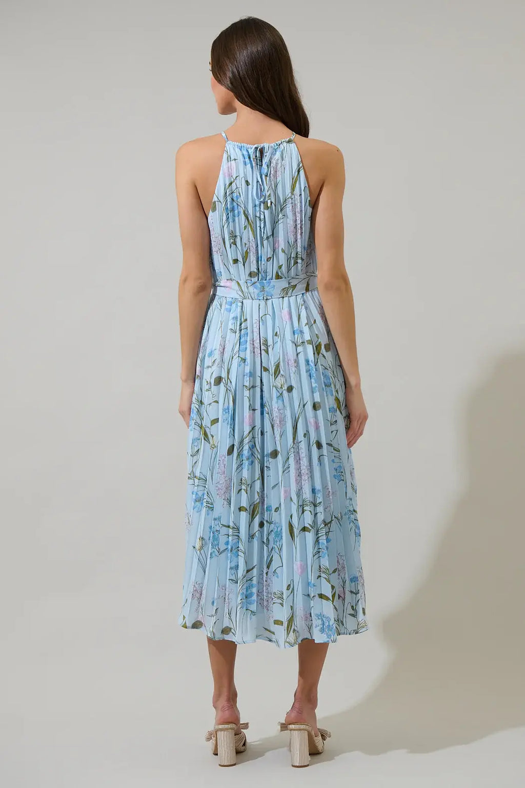 Sugarlips Leida Floral Maly Pleated Midi Dress