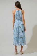 Sugarlips Leida Floral Maly Pleated Midi Dress