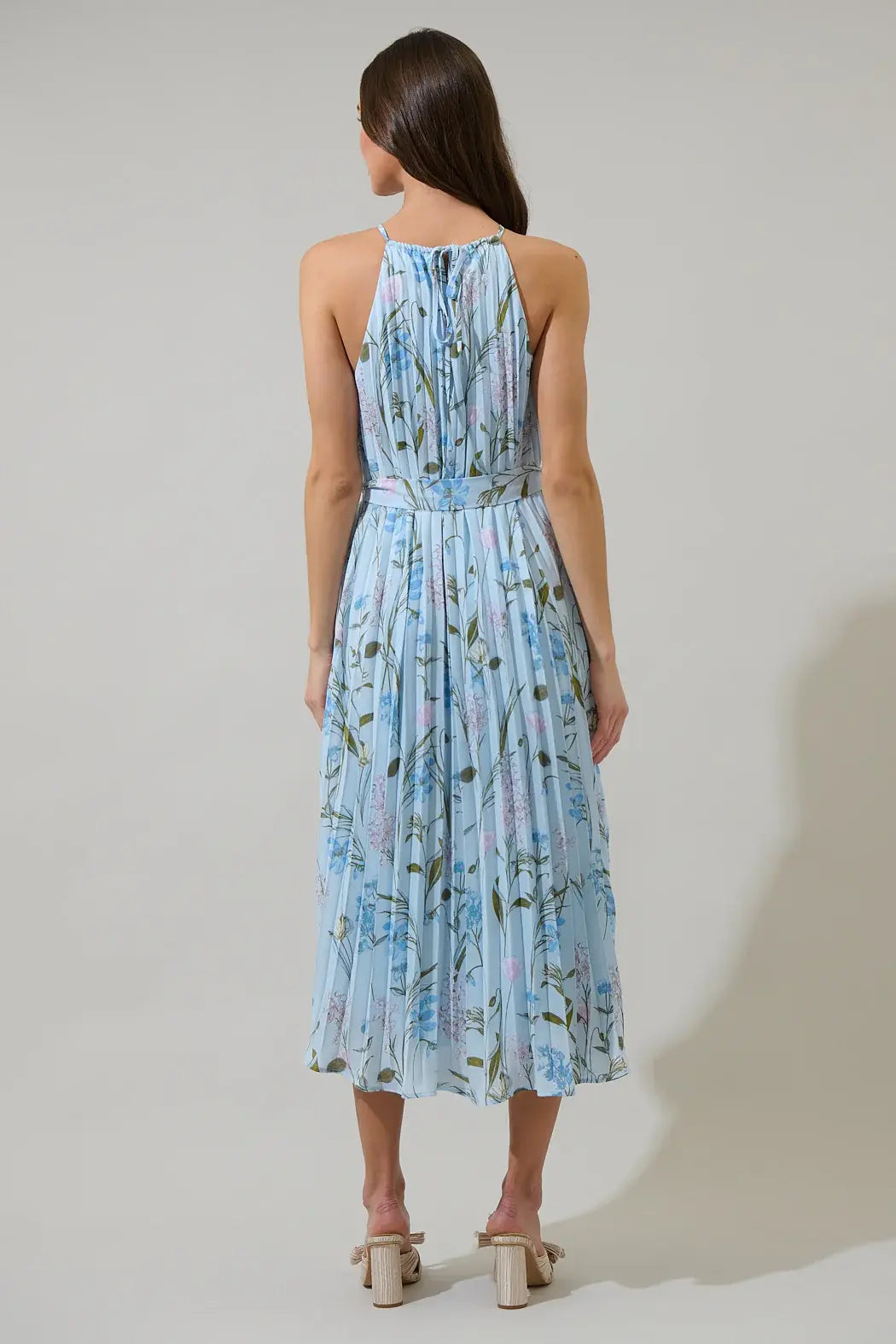 Sugarlips Leida Floral Maly Pleated Midi Dress