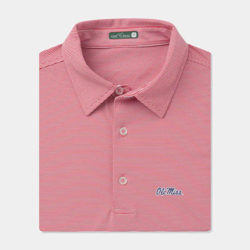 GenTeal Apparel Ole Miss Club Pinstripe Performance Polo