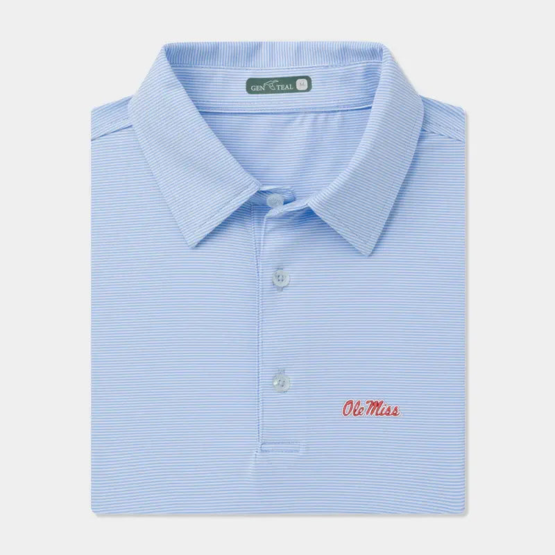 GenTeal Apparel Ole Miss Club Pinstripe Performance Polo