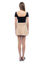 Naked Zebra Faux Suede Mini Belted Skirt