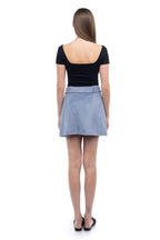 Naked Zebra Faux Suede Mini Belted Skirt