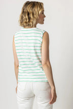 Lilla P Striped Twisted Binding Tank