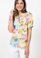 Uncle Frank Patch Floral Popover Top