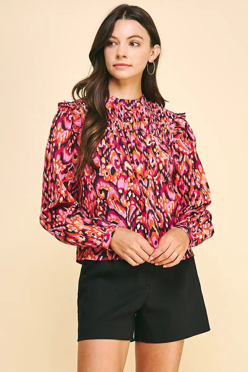 Pinch Front Pictuck Detail Top