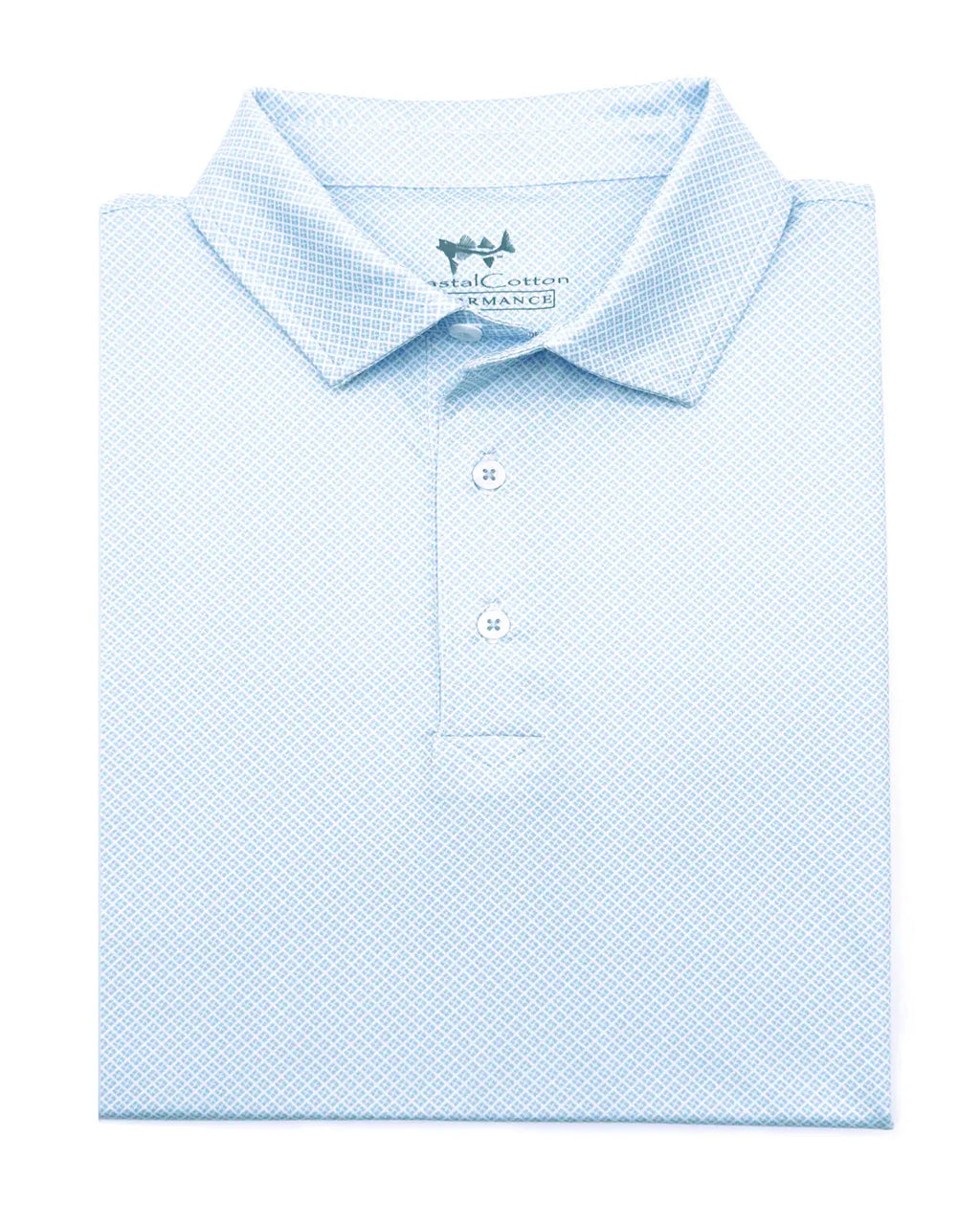 Coastal Cotton Print Performance Polo