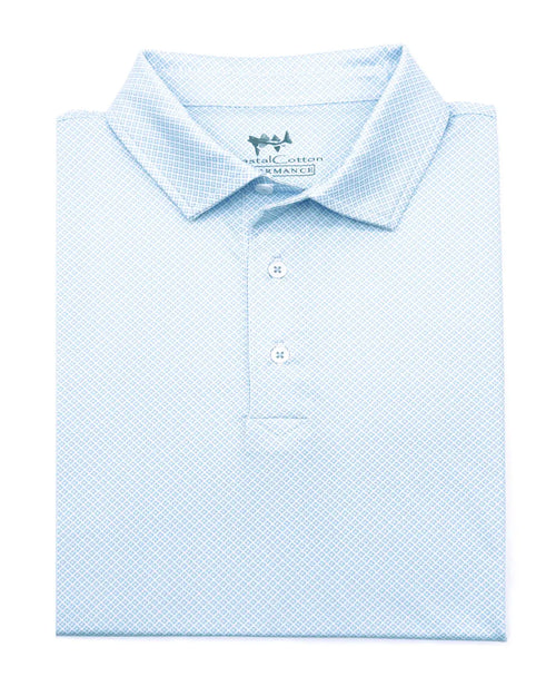 Coastal Cotton Print Performance Polo