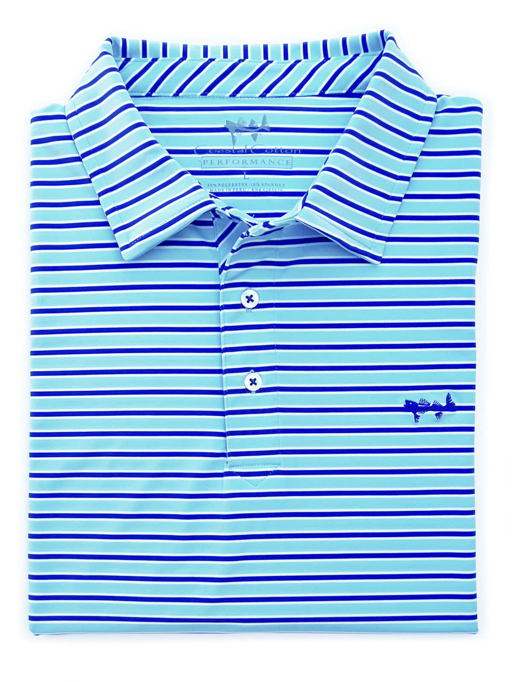 Coastal Cotton Stripe Performance Polo