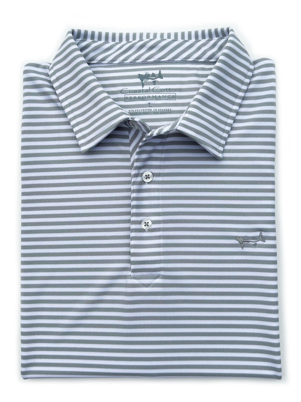 Coastal Cotton Stripe Performance Polo