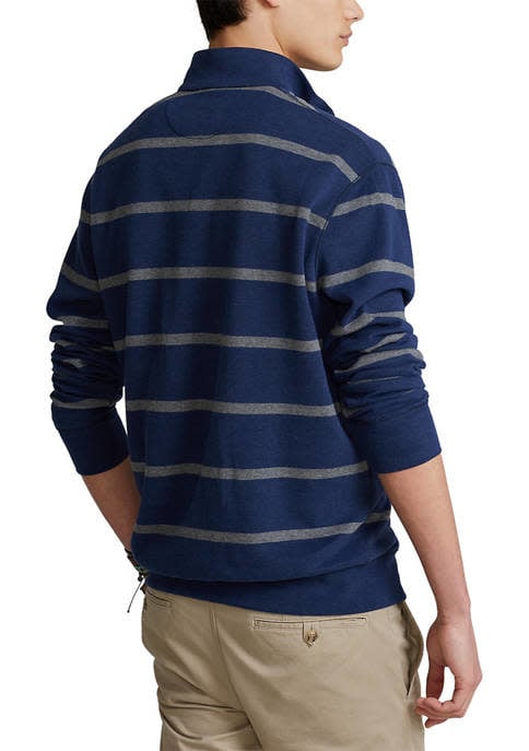 PRL Luxury Jersey Stripe Half-Zip Pullover Sweater