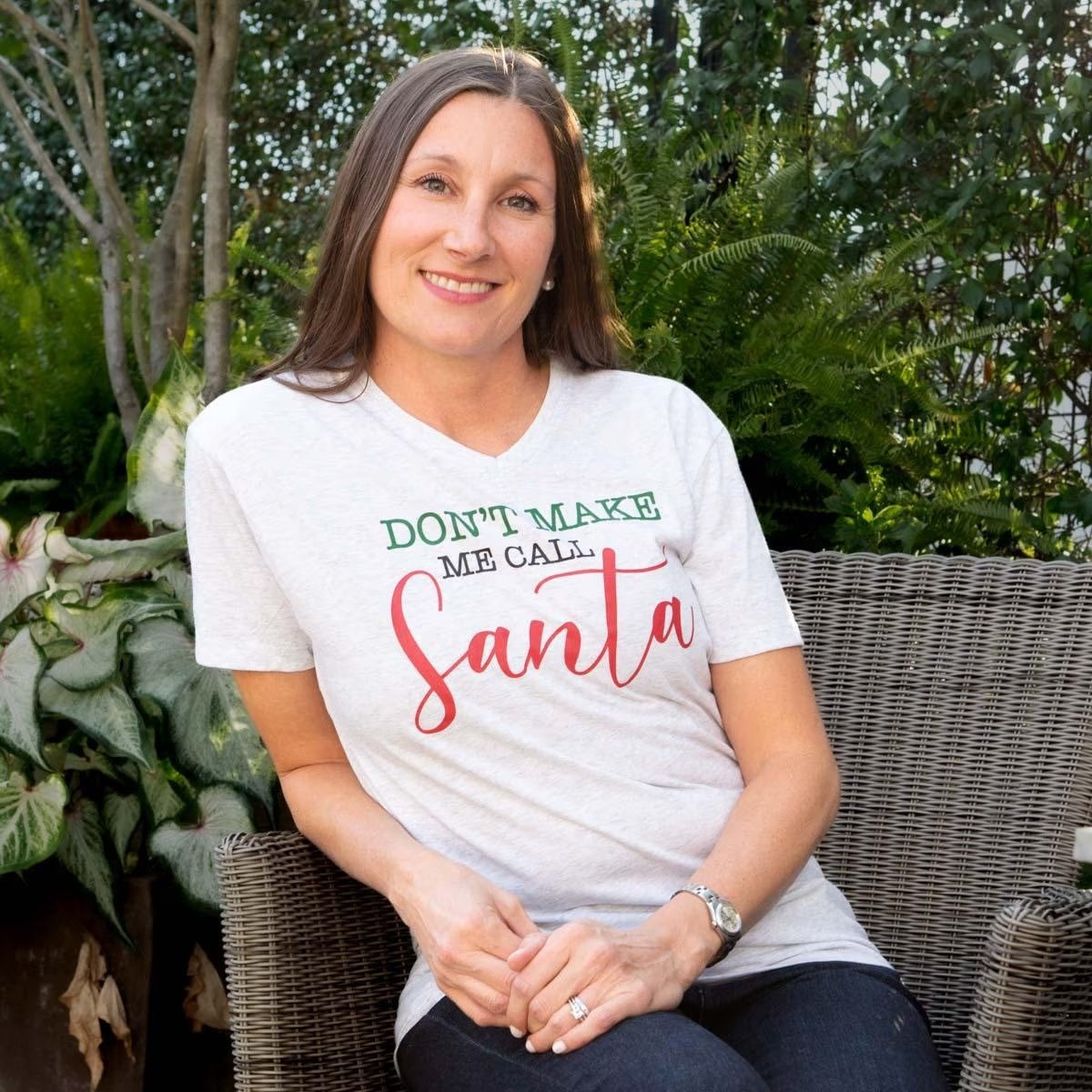 Royal Standard Don't Make Me Call Santa V-Neck Heathered T-Shirt