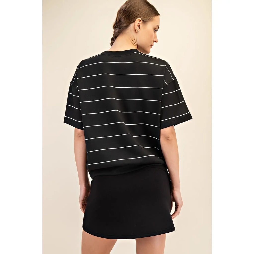 Rae Mode Modal Scuba Stripe Basic S/S Top