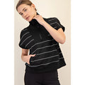 Rae Mode Modal Scuba Stripe Quarter Zip S/S Pullover