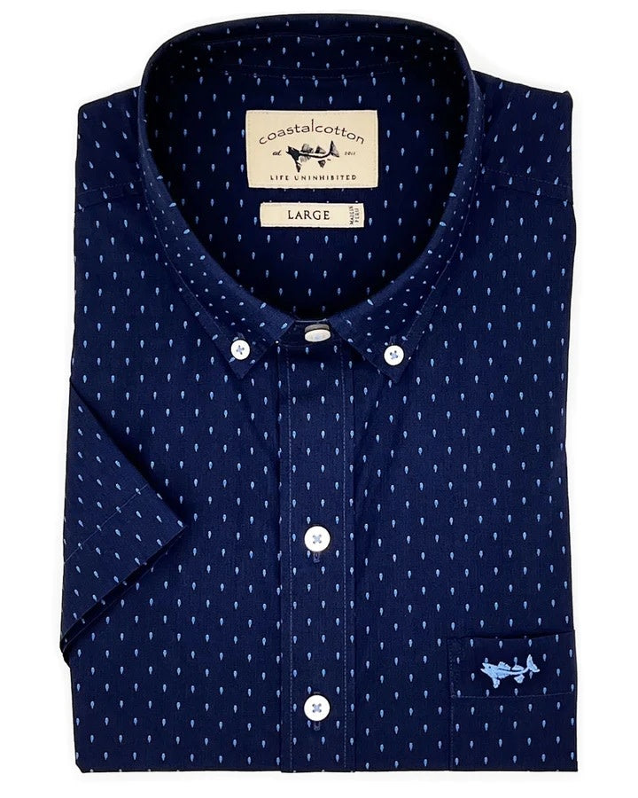 Coastal Cotton Short Sleeve Print Performance Sports Shirt