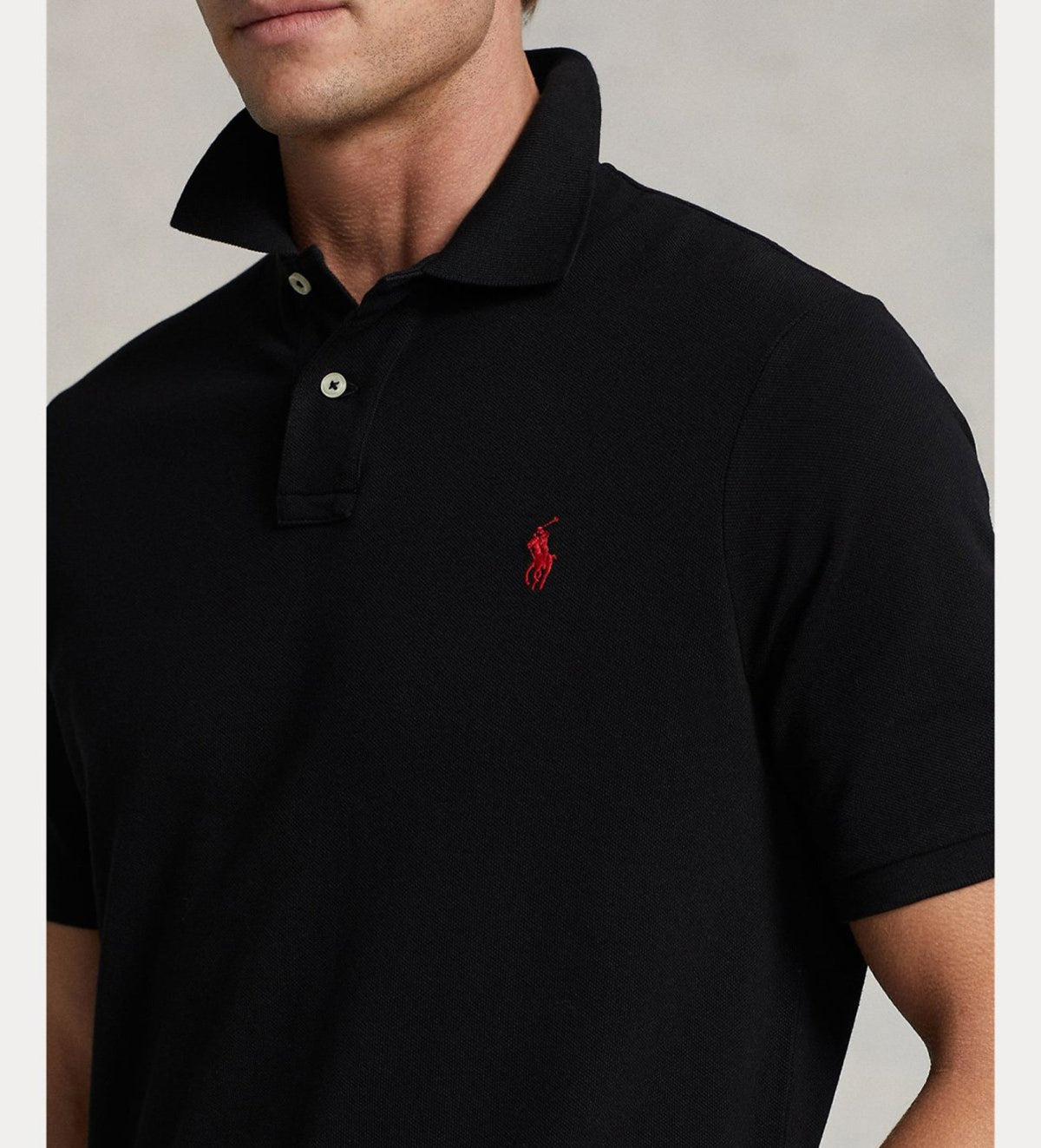 Polo Ralph Lauren Black Classic Fit Mesh Polo