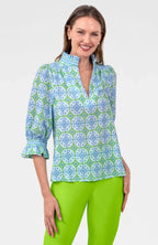 Gretchen Scott Ruffleneck Tunic - Smell The Roses
