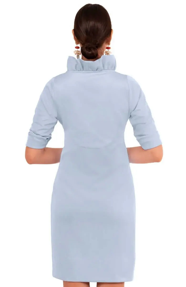 Gretchen Scott Jersey Ruffleneck Dress-Solid
