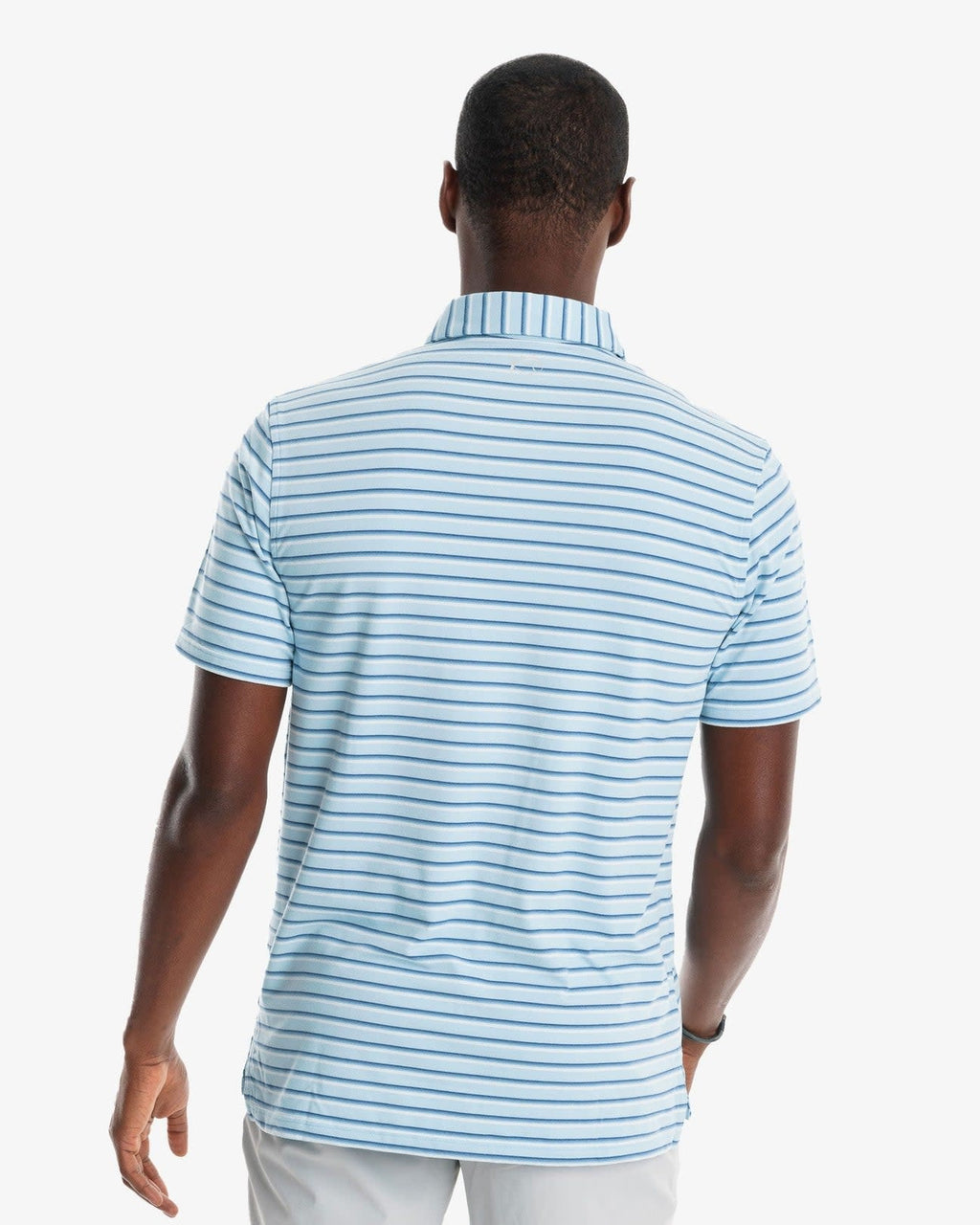 Southern Tide Ryder Heather Mastic Stripe Performance Polo Shirt
