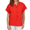 Renuar Short Sleeve Snap Front Blouse