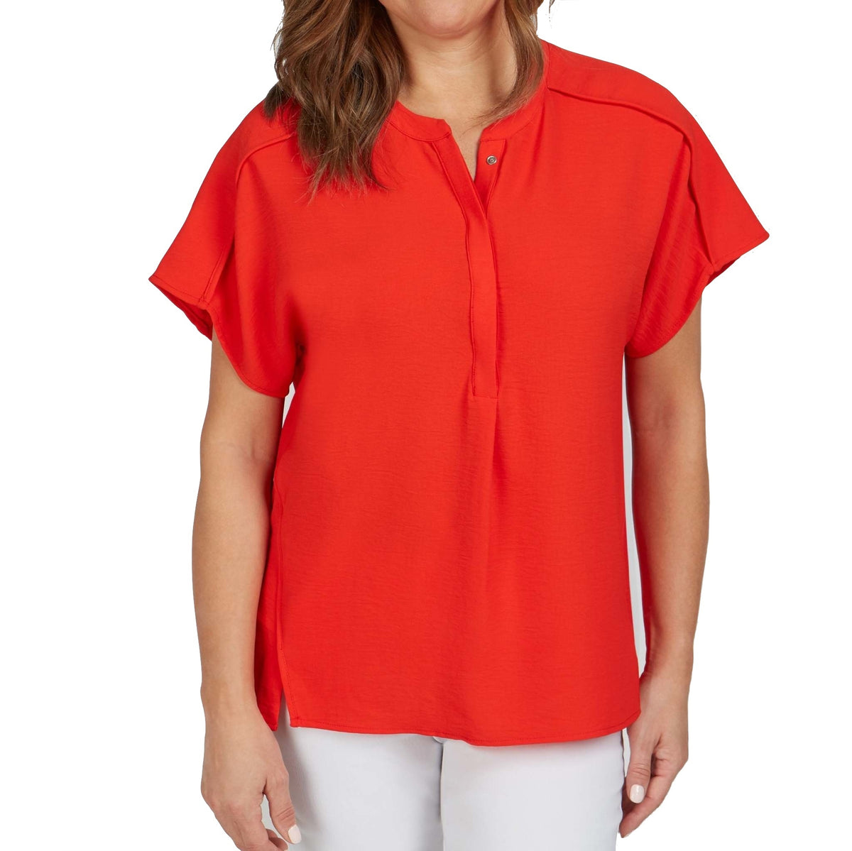 Renuar Short Sleeve Snap Front Blouse