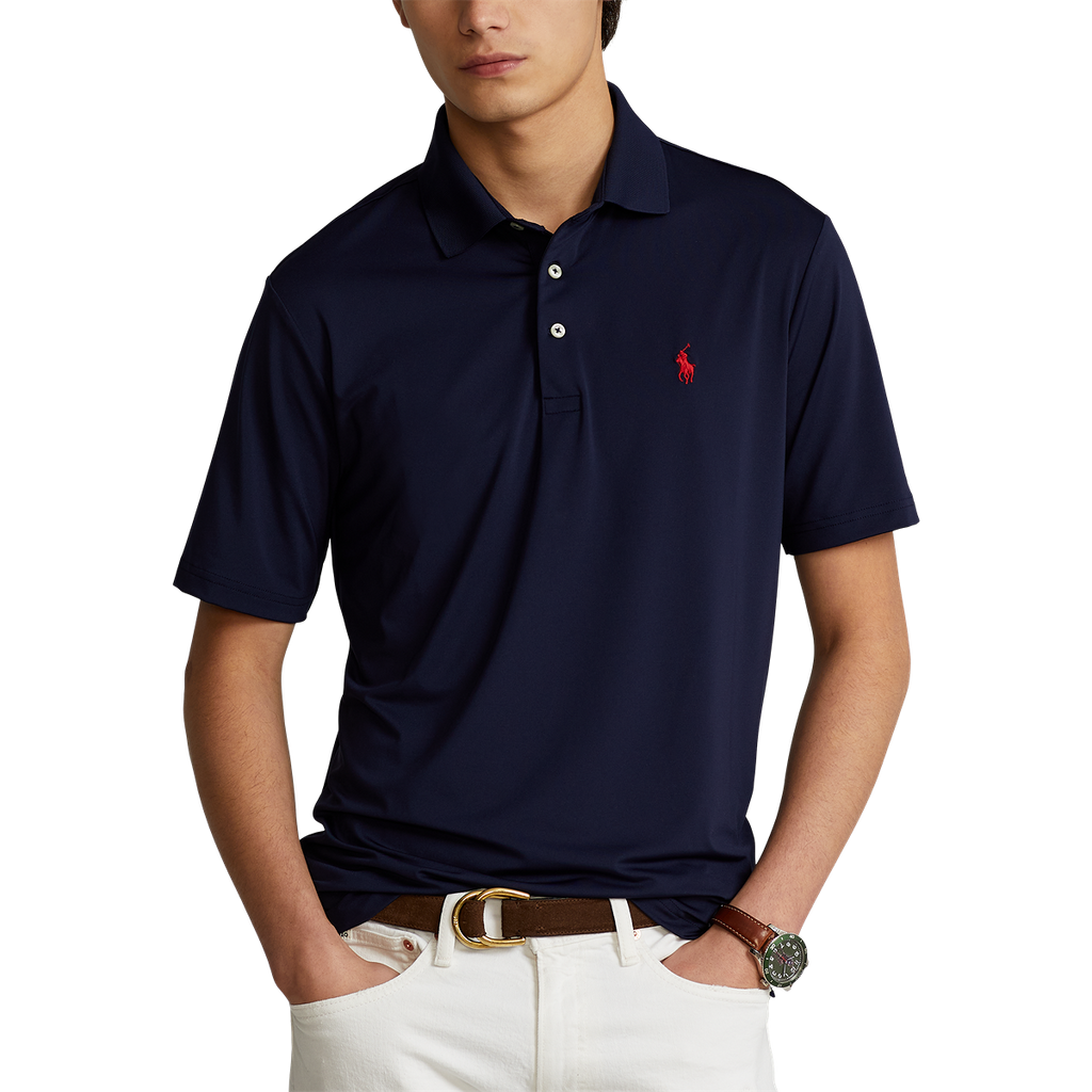PRL Recycled Airflow Solid Knit Polo Shirt