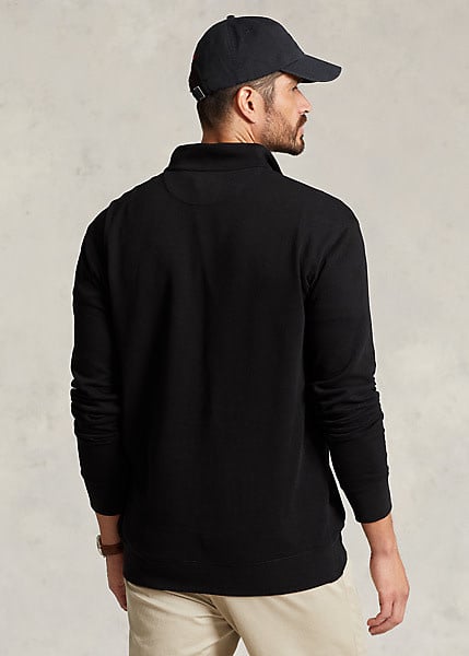 PRL Big & Tall Double-Knit Jersey 1/2 Zip Solid Pullover