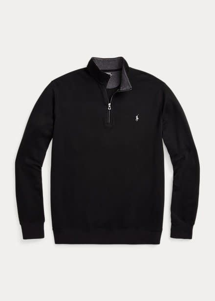 PRL Big & Tall Double-Knit Jersey 1/2 Zip Solid Pullover