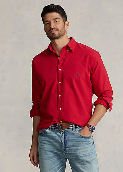 PRL Long-Sleeve Garment-Dyed Oxford Sport Shirt